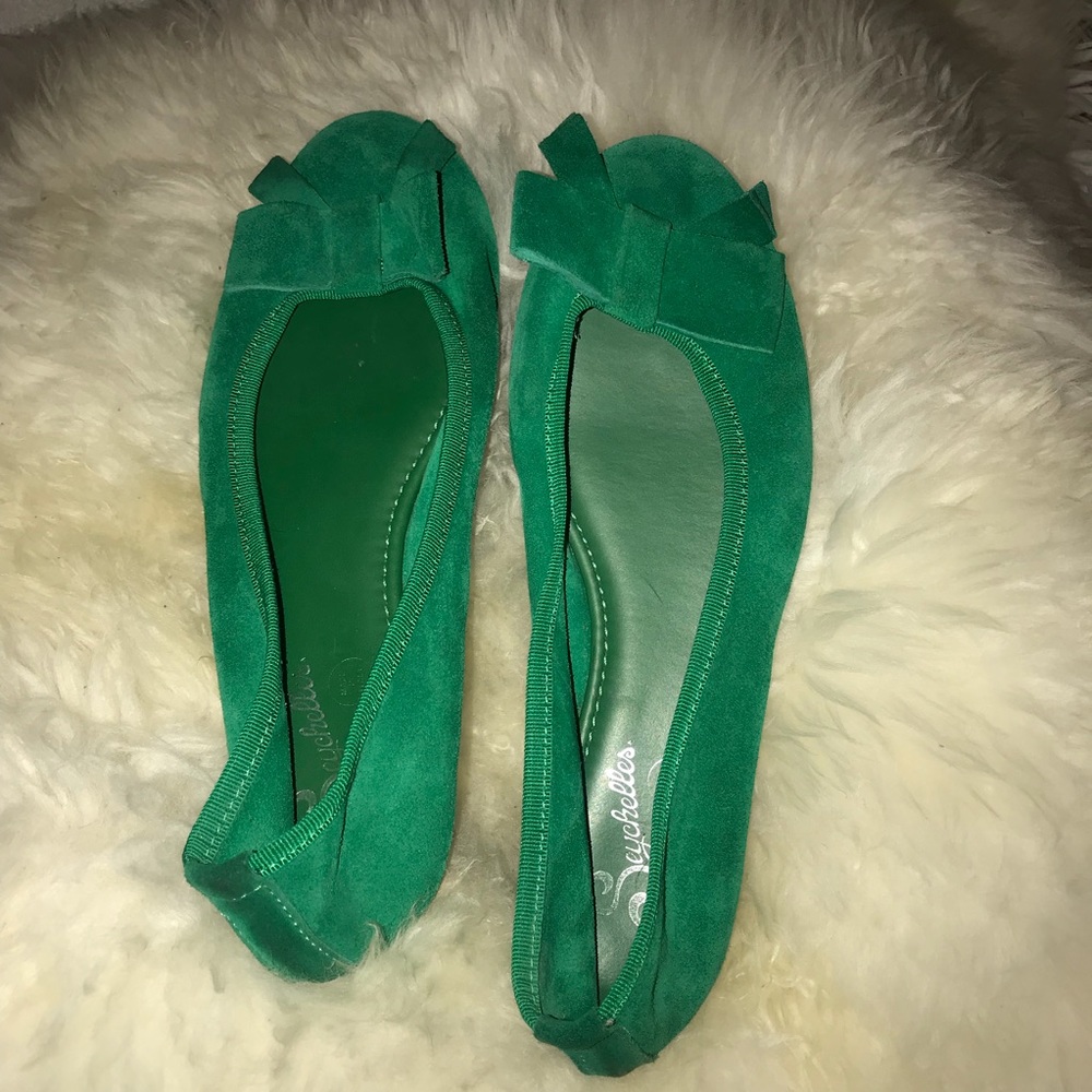 Seychelles Green Suede Ballet Flats 8.5